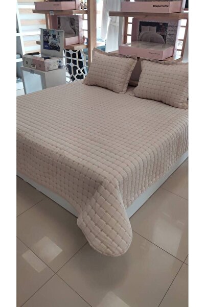 Sudemhome Σετ κρεβατιού διπλού μεγέθους με κέντημα σε μπεζ χρώμα