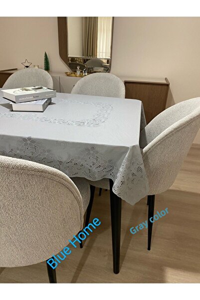 Blue Home Față de masă de bucătărie din PVC cu aspect de dantelă, anti-alunec...