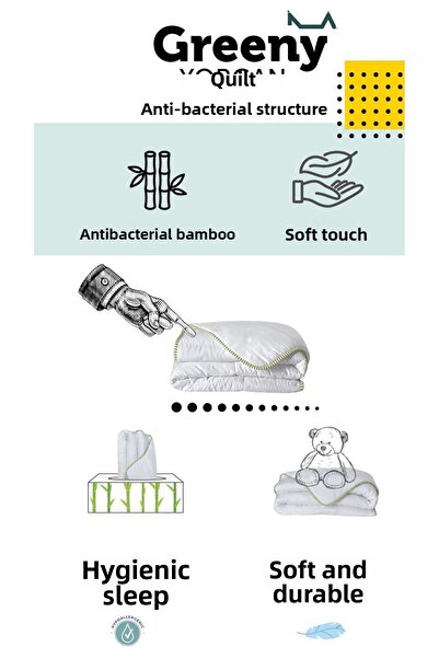 Hibboux Green Double, Natural Bamboo Ingredient, Quilt 195X215 cm