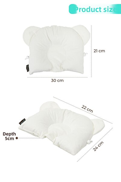 mordesign Adjustable Velvet Sleeping Pillow - Flat Head, Newborn Head, Baby Sleep - Morbear Series