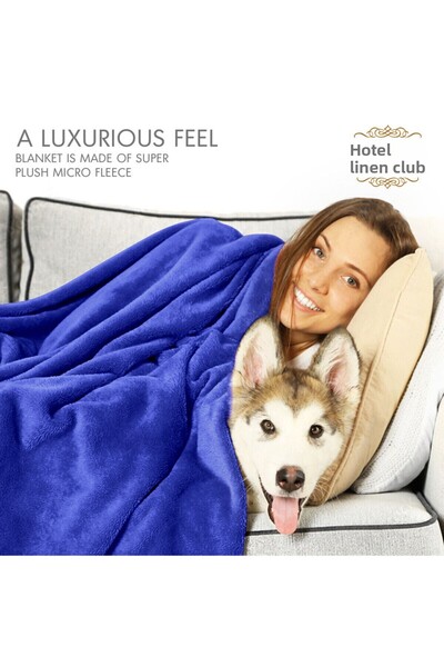 Hotel Linen Klub Single- Flannel Micro-Fleece Throw Blanket, 150 x 200cm, Lavender Blue