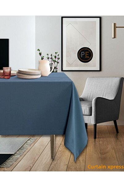 Perdexpress Soft Concept Velvet Textured Indigo Tablecloth