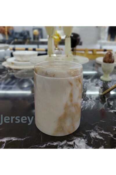 Sümeyra Marble Art Light Sugar - Natural Yellow Marbled Σετ μπάνιου 3 τεμαχίων |   Χρυσό πόδι |