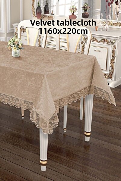 Çt Çeyizci Tekstil 160x220cm Luxury Velvet Tablecloth - Lacy