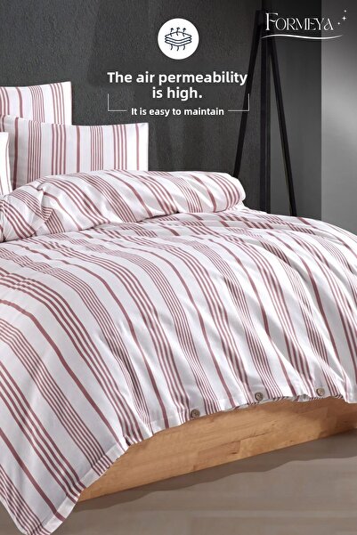 Formeya Pamut fonallal festett egyszemélyes paplanhuzat készlet - gombos és rugalmas (1 párnahuzat)