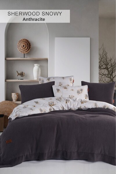 İyi Geceler İstanbul Σετ κάλυμμα διπλού κρεβατιού Sherwood Snowy