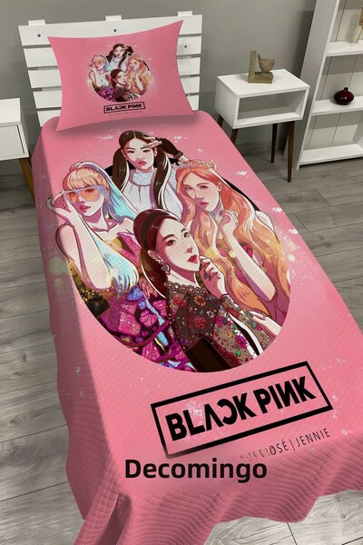 dekomingo Black Pink Baby and Kids Base Pique Set