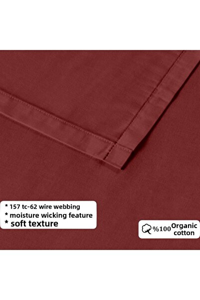 Evim 100% Cotton Akfil Flat Sheet Set Single 160X240 cm Dark Claret Red