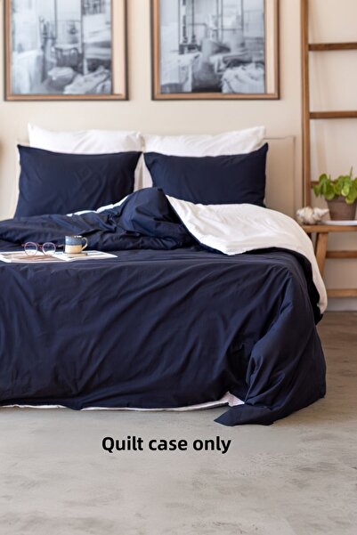 ÇARŞAF DÜNYASI Saltea dublă Easy-Iron - Husă de pilota reversibilă, bleumarin-alb (200x220)