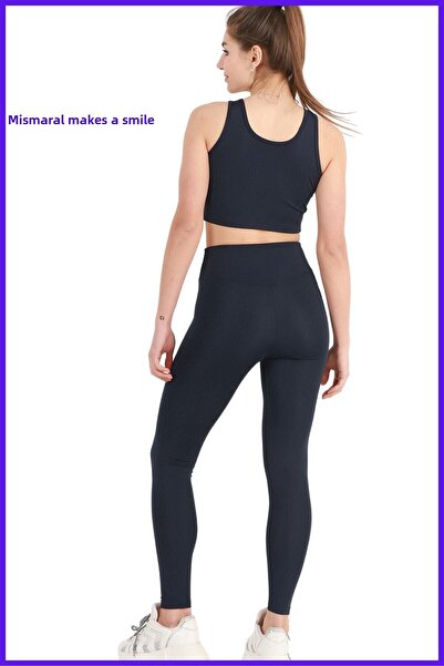missmaral Γυναικείο κολάν ψηλόμεσο γυμναστήριο πλήρους μήκους Lycra Sports & Outdoor Navy Blue 102101