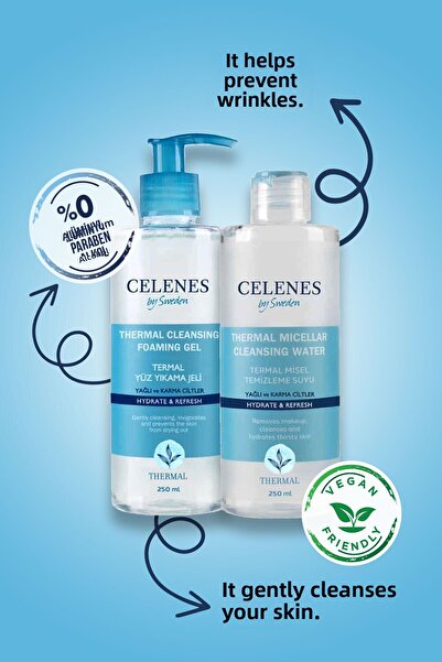 Celenes مجموعة تنظيف الوجه الحرارية اثنين في واحد للبشرة الدهنية والمختلطة 25...