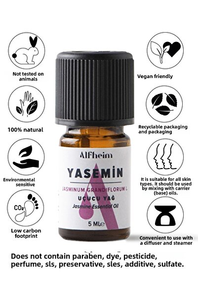 Alfheim زيت الياسمين العطري - العلاج العطري، العطر، 5 مل