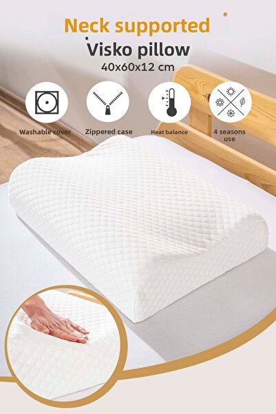 Rivaİstanbul Valessa Viscon Orthopedic Pillow Large Size 40X60X12 cm