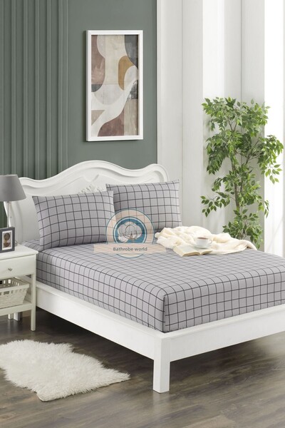 Touch Double 35 cm Fitted Sheet Set with Pillow Cover