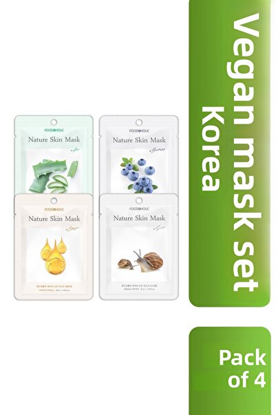 FOODAHOLIC Face Mask 3D Moisturizing Korean Mask Set Fruit Vegetable Extracts...