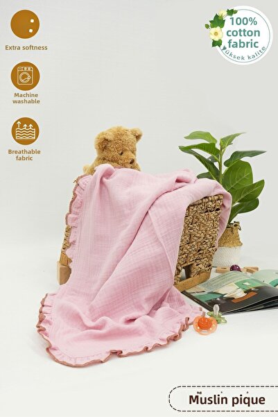 mordesign بطانية أطفال موسلين مكشكشة 4 طبقات - 100% قطن، قماط لحديثي الولادة ...