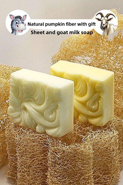 JOKER ABDUL مجموعة من قطعتين من صابون حليب الحمار والماعز المزخرف بالجلسرين -...