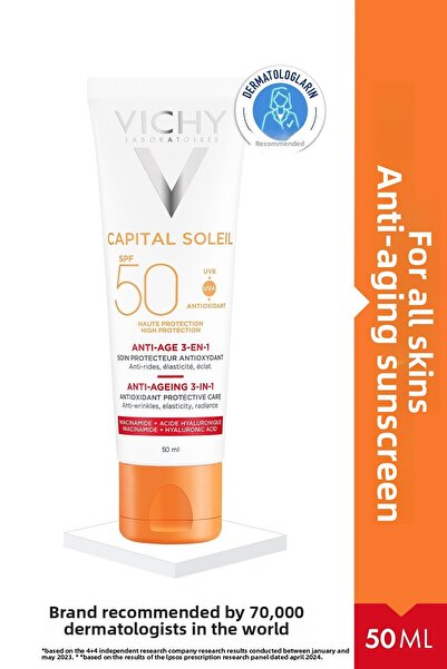 Vichy Capitel Soleil High Protection Long-Lasting Protective Face Sun Cream S...