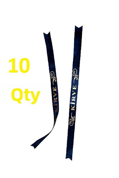 yörük tuhafiye Circumcision Kirve Navy Blue Sleeve Ribbon, 10 Pieces, and Small Cendel Needle, Sleeve Ribbon, Width 2.5 cm Length 50 cm