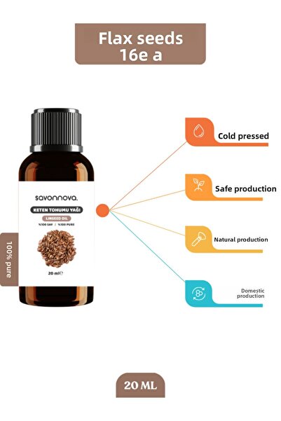 Savonnova زيت بذور الكتان الطبيعي 20 مل - نقي 100%