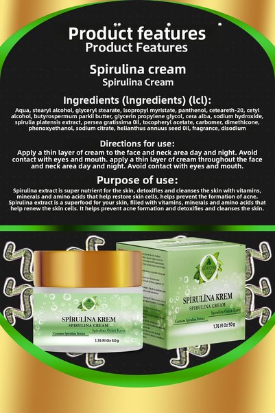 Gökçek Şifa Spirulina Moisturizing Cream - Elegant and Flexible
