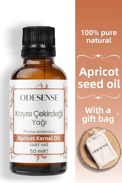 ODESENSE زيت نواة المشمش 50 مل معصور على البارد طبيعي ونقي 100% للعناية بالبش...