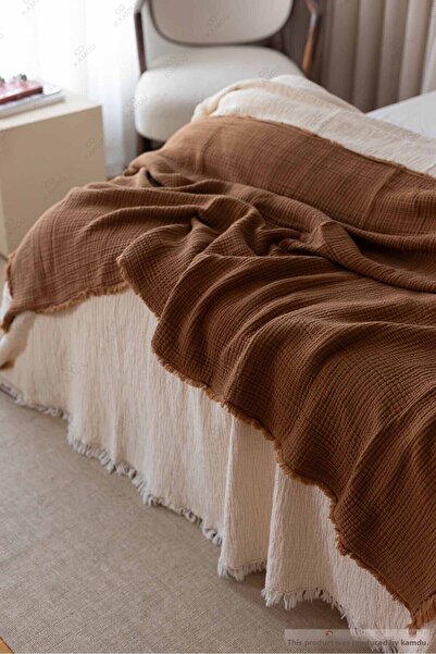 TAHT 100X200 cm Muslin 100% Cotton Bed Runner, Bedspread, Single Bedspread