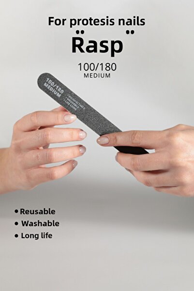 MOMO professional Prosthetic Nail Paper File, 100/180 Flat Oval Black Nail File