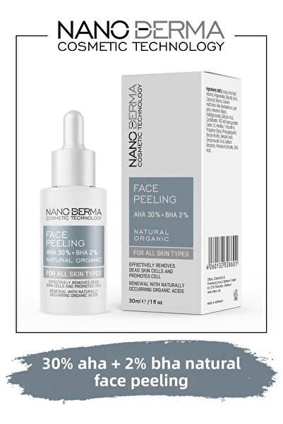 Nanoderma 30ml Red Peeling Serum - 30% Aha 2% Bha Skin Tone Equalizer, Anti-B...