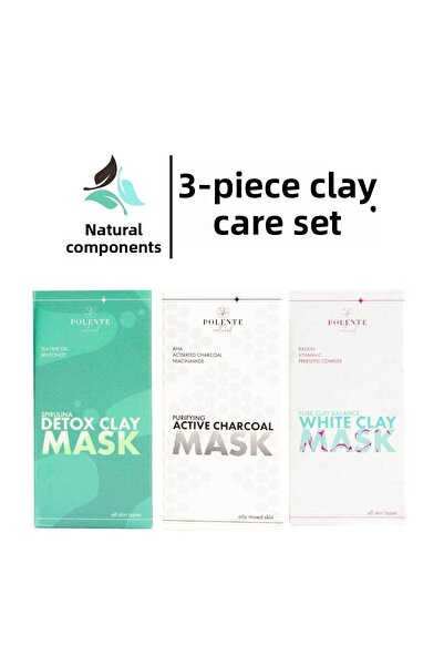 Polente Natural 3-Piece Clay Mask Care Set