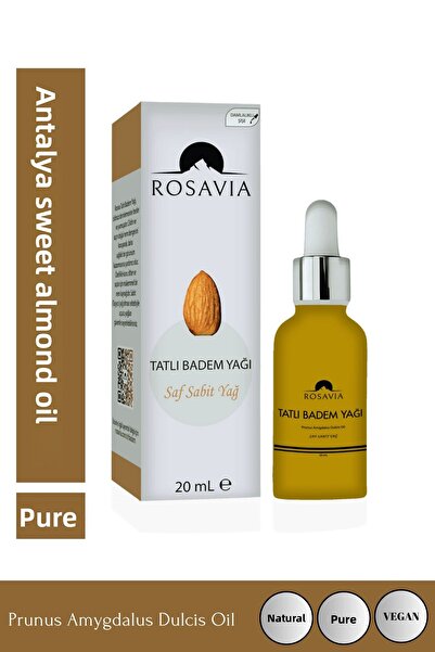 Rosavia زيت اللوز الحلو 20 مل (100% نقي وطبيعي - منتج مُحلَّل)
