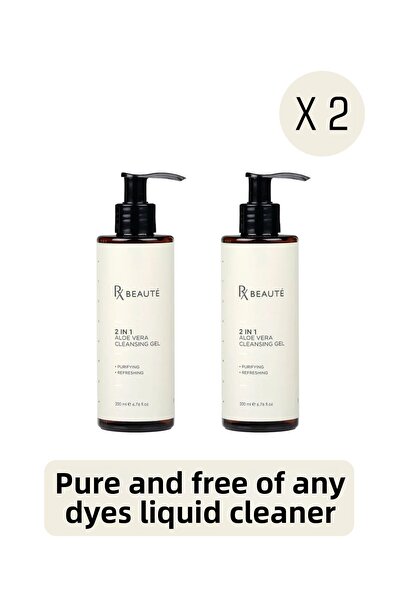 RX Beaute Face Washing Gel - 2 in 1 Aloe Vera Cleansing Gel - Set of 2