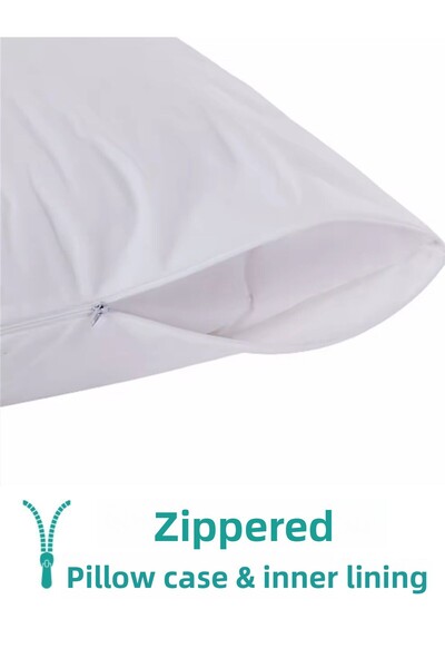 SUVAY Cotton Zippered Inner Pillowcase White Color Inner Lining Pillow Inner Cover 50X70 Mattress