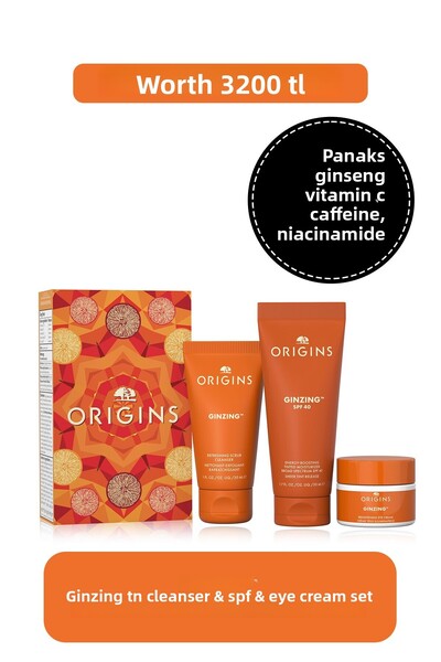 Origins Ginzing ™   Cleanser & Spf & Eye Cream Set - Moisturizer 50ml, Eye Cr...