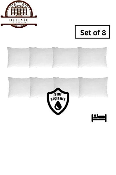OTELVIO Set de 8 Protectoare de perna rezistente la lichide cu fermoar, 50x70 cm