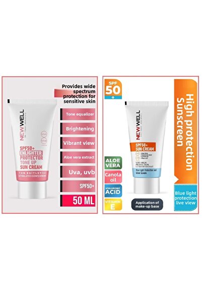 New Well الألوة فيرا حماية عالية بعامل حماية من الشمس 50+ - واقي شمسي للوجه ب...