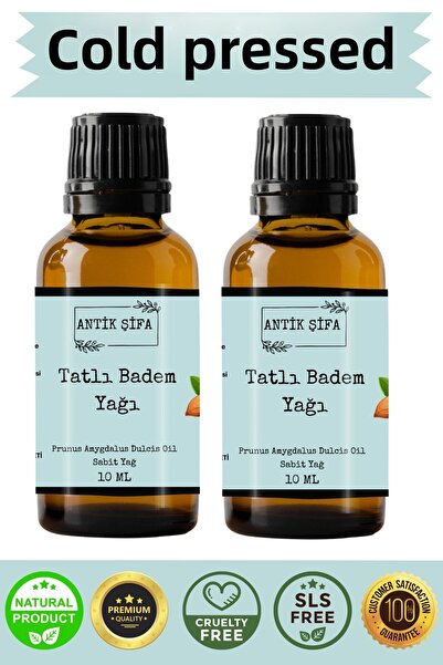 Antik Şifa 2x 10 مل زيت اللوز الحلو النقي 100% - معصور على البارد