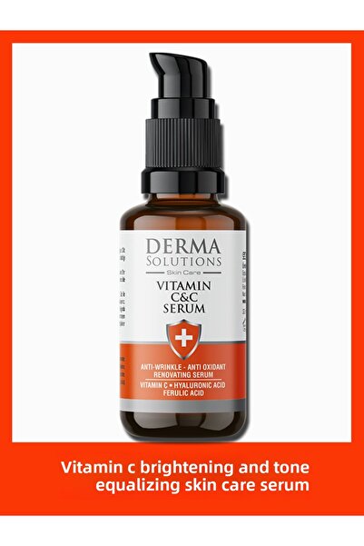 DermaSolutions سيروم فيتامين سي النقي - معادلة وتفتيح 10% فيتامين سي وحمض الف...