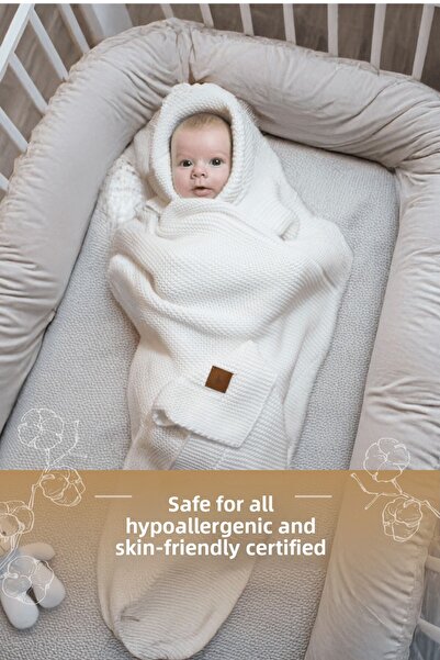 Next Baby Little Dedi Organic Cotton Sweater Knitted White Baby Blanket