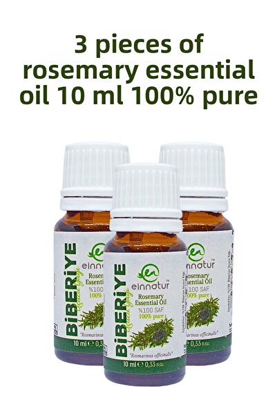 EinNatur زيت الروزماري العطري، روزمارينوس أوفيسيناليس 3 قطع، 10 مل