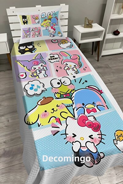 dekomingo White and Colorful Sanrio Patterned Baby and Children's Room Pike Set