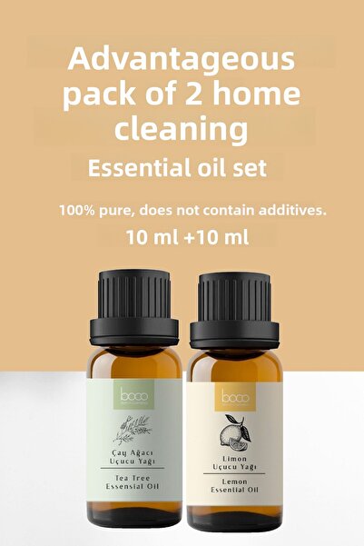 Boco Nature عبوة من قطعتين للتنظيف المميز - زيت شجرة الشاي والليمون 100% زيت ...