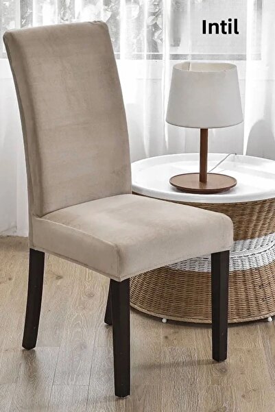 intil غطاء كرسي من القماش المخملي، غطاء كرسي ذو مظهر حريري قياسي، قطعة واحدة