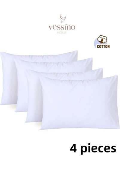 VESSİNOHOME Βαμβακερή εσωτερική επένδυση 4 τεμαχίων 50x70 λευκή μαξιλαροθήκη, μαξιλαροθήκη με φερμουάρ, στρώμα μαξιλαριού 4 τεμαχίων