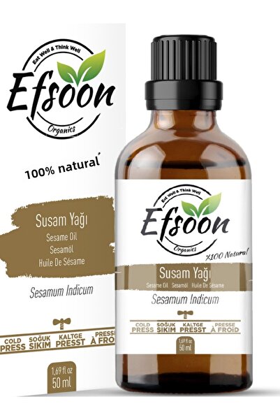 Efsoon Organics زيت السمسم الطبيعي 50 مل زيت تدليك للسيلوليت نقي 100%