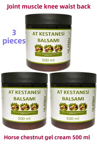ULFİSU COSMETİCO كريم جل كستناء الحصان 500 مل 3 قطع / بلسم كستناء الحصان حجم ...