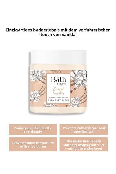 THE BATH FACTORY Moisturizing and cleansing shea body scrub - vanilla flavor 300gr