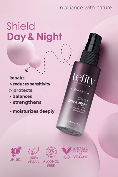 tefity قناع مصل تقوية حاجز البشرة للاستخدام النهاري والليلي - قناع مصل النهار...