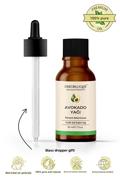 DEKORLUQUE زيت الأفوكادو 30 مل - نقي وطبيعي 100%، زيت للعناية بالبشرة معصور ب...