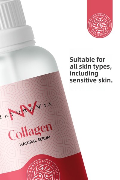 NATURAVIA COSMETICS Anti-Aging, Firming Peptide Supported Collagen Serum – 30 ml for All Skin Types